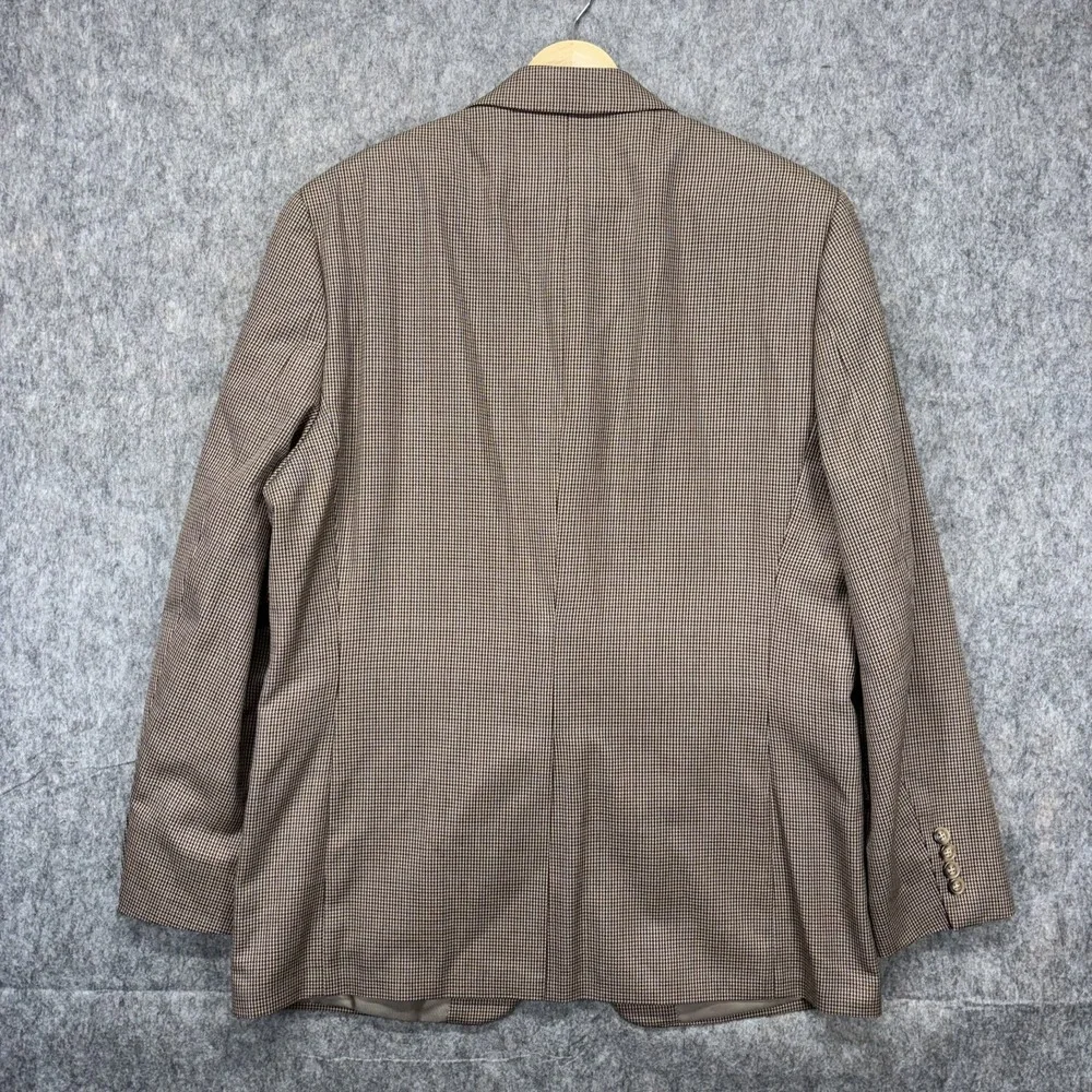 Lauern Ralph Lauren Houndstooth Blazer Men's 40R Preppy Work Sport Coat Brown